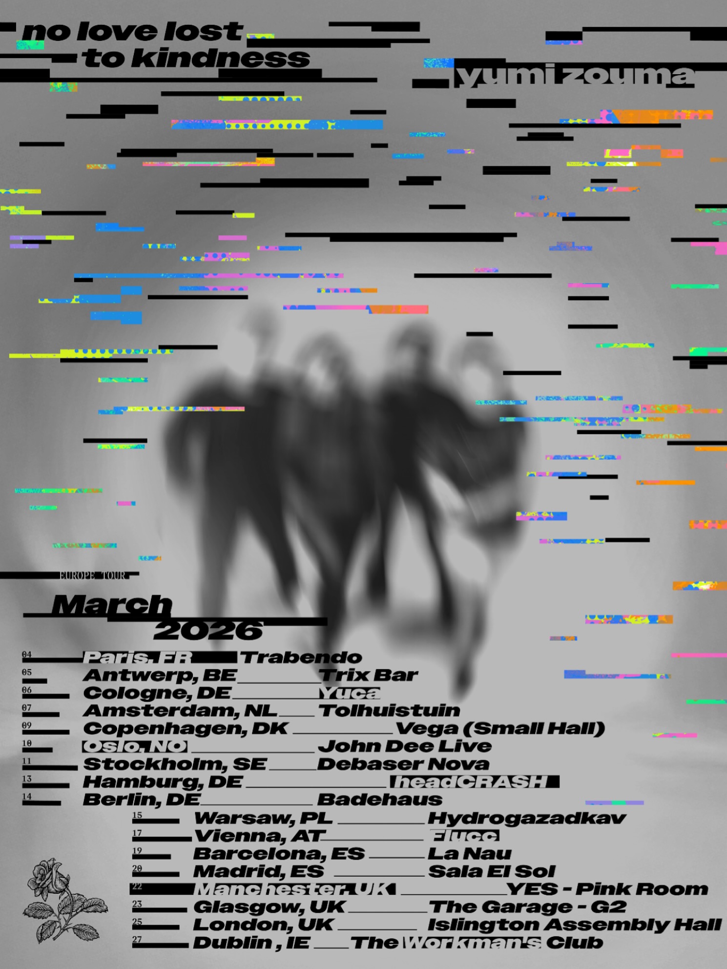 Yumi Zouma No Love Lost To Kindness Tour Poster 2026